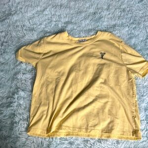 Yellow Top With Black Flowers • Love Streak • Women’s Medium